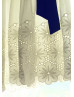 Ivory Cotton Eyelet Lace Flower Girl Dress With Navy Blue Sash